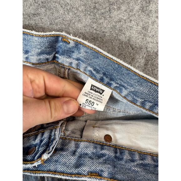 Vintage 90s Levis 550 Relaxed Straight Jeans Mens 33x30.5 Blue Red Tab Grunge - Picture 7 of 9